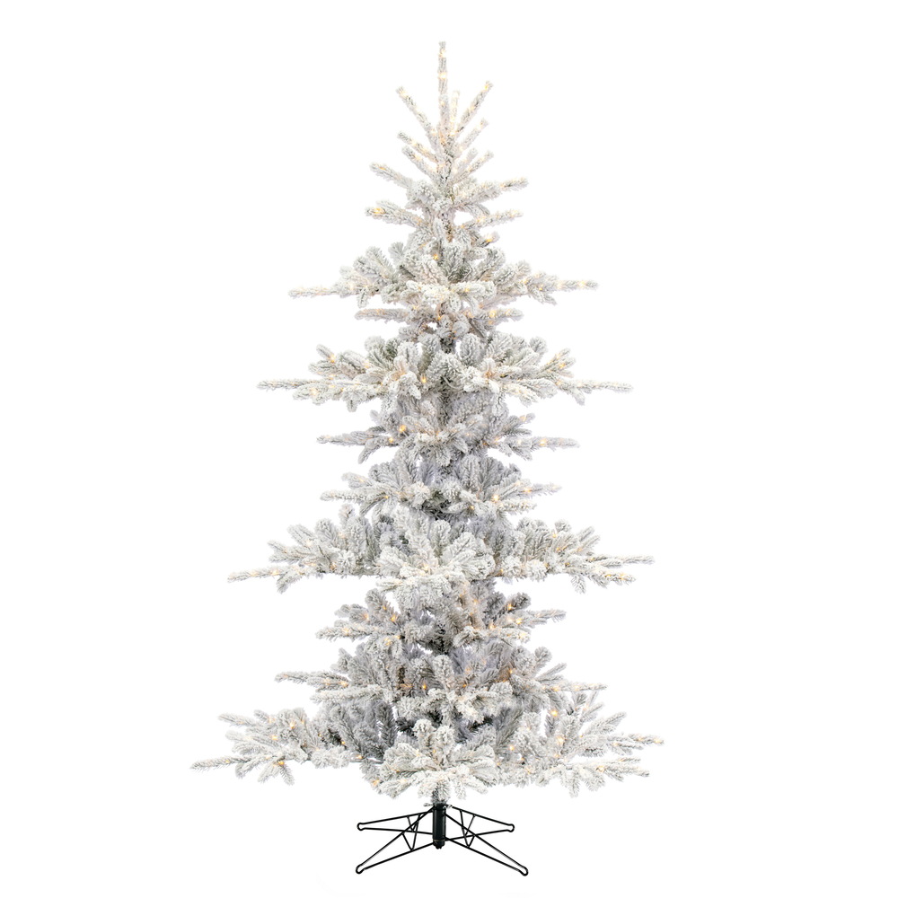 Christmastopia.com 7.5 Foot Flocked Yukon Display Artificial Christmas Tree 4MM LED Warm White Seed Lights