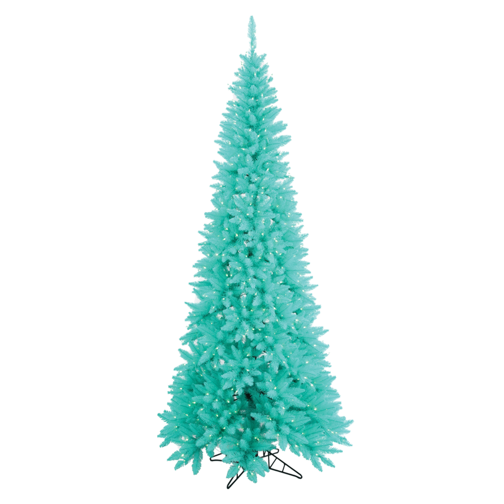 Christmastopia.com 4.5 Foot Aqua Fir Slim Artificial Christmas Tree 200 DuraLit LED M5 Italian Aqua Mini Lights