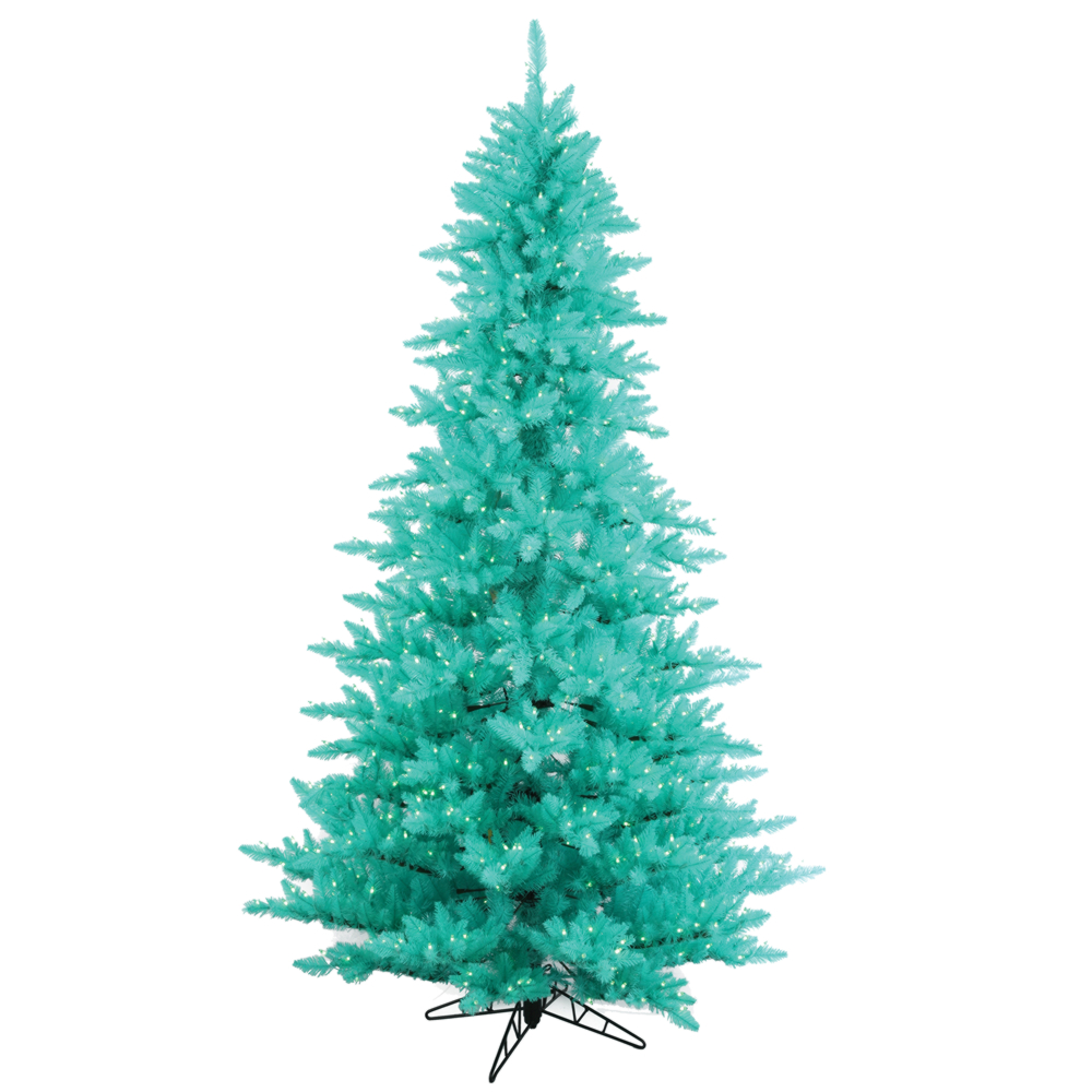Christmastopia.com 6.5 Foot Aqua Fir Artificial Christmas Tree 600 DuraLit Incandescent Aqua Mini Lights