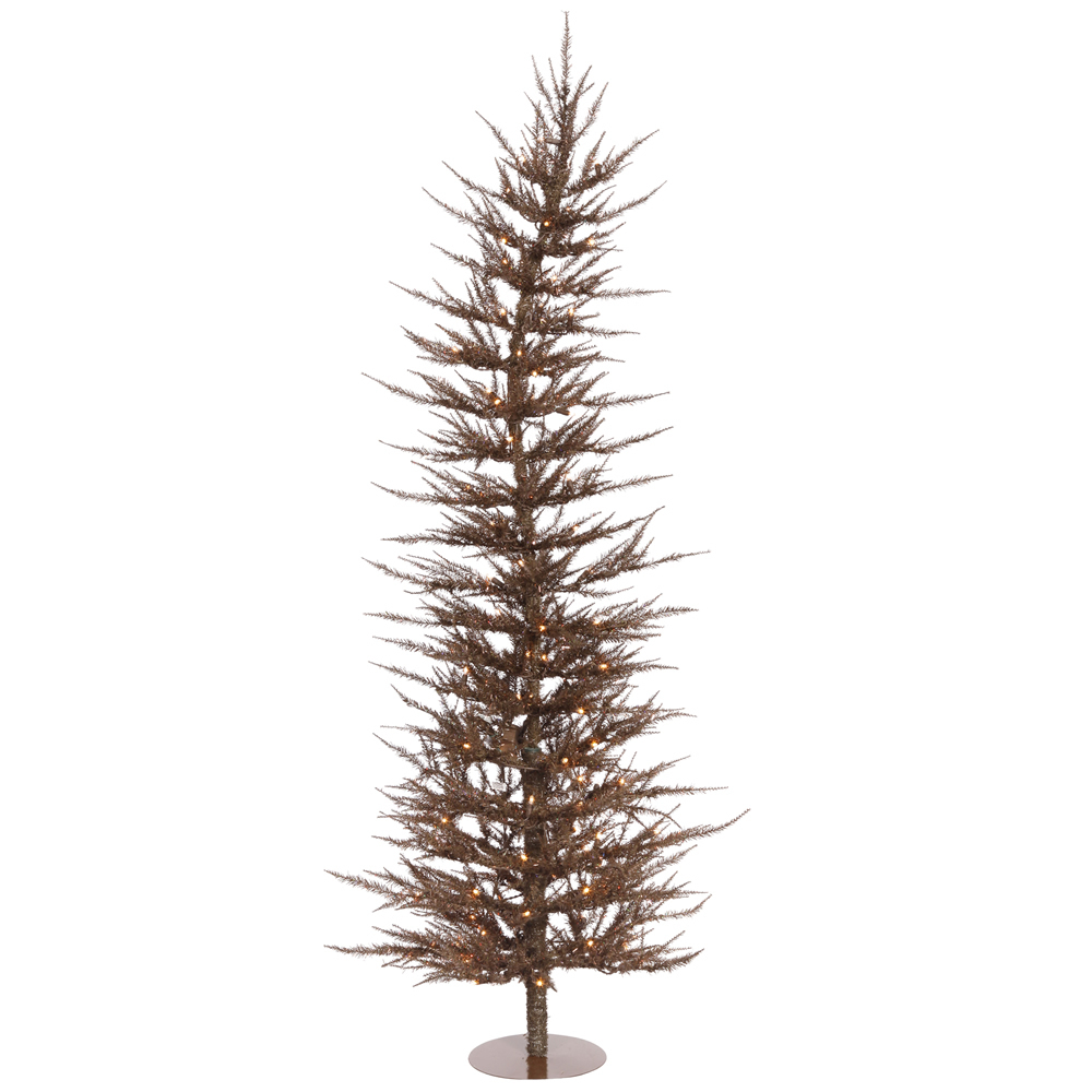 5 Foot Mocha Laser Artificial Christmas Tree 100 Warm White DuraLit LED Lights