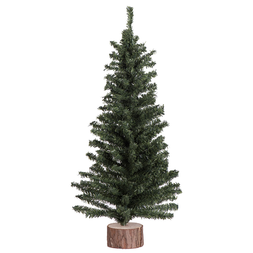 Christmastopia.com - 18 Inch Mini Pine Artificial Christmas Village Tree Wood Base Unlit