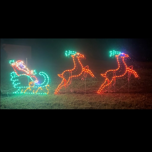 Santa Claus in Sleigh with Animated Reindeer LED Lighted Outdoor Christmas Decoration