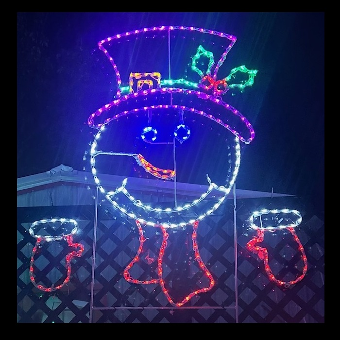 Peeking Snowman LED Lighted Lawn Decoration