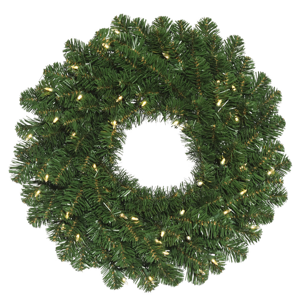 Christmastopia.com 7 Foot Oregon Fir Artificial Christmas Wreath 800 LED 5MM Wide Angle Polka Dot Warm White Mini Lights