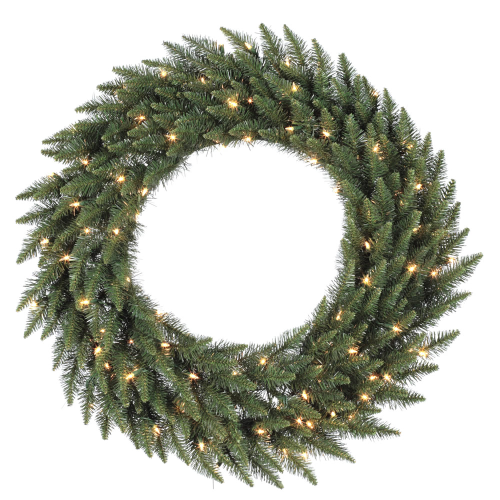 Christmastopia.com 12 Foot Camdon Fir Artificial Christmas Wreath 1400 DuraLit Incandescent Clear Mini Lights