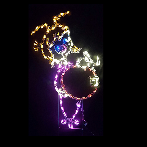 Little Girl with Ornament LED Lighted Outdoor Christmas Decoration