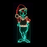 Green Monster Stole Christmas LED Lighted Outdoor Christmas Decoration