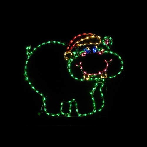 Christmastopia.com - ​​Lighted Outdoor Decorations - ​LED Lighted Animal Decorations - 
Christmas Hippopotamus LED Lighted Outdoor Christmas Decoration
