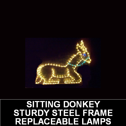 Donkey Sitting LED Lighted Outdoor Lawn Decoration