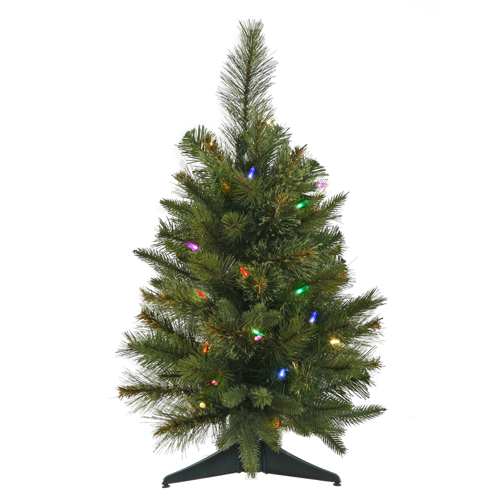 2 Foot Cashmere Artificial Christmas Tree 30 LED M5 Italian Multi Color Lights
