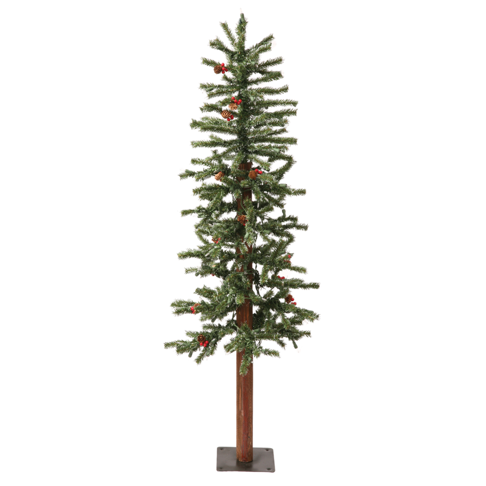 4 Foot Frosted Alpine Berry Artificial Christmas Tree 150 LED M5 Italian Warm White Mini Lights