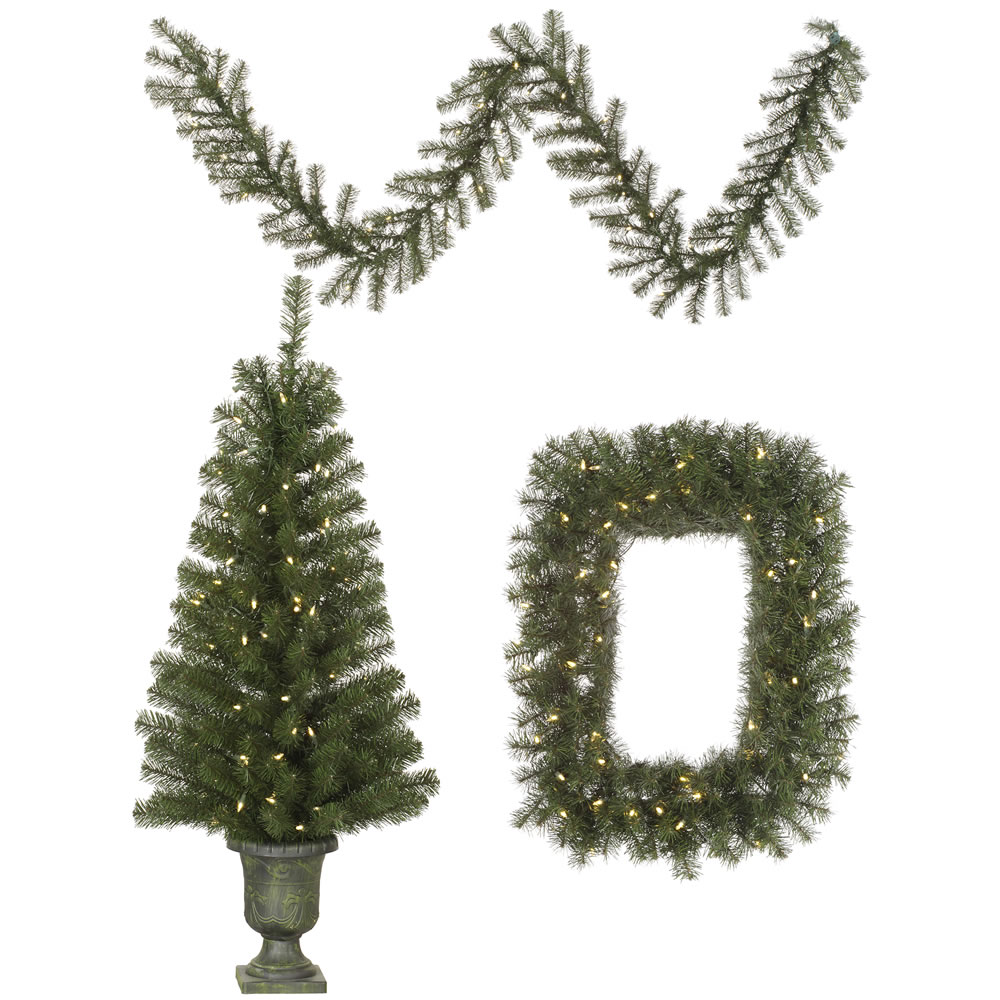 4 Foot Front Door 5 Piece Christmas Set 350 DuraLit Clear Lights