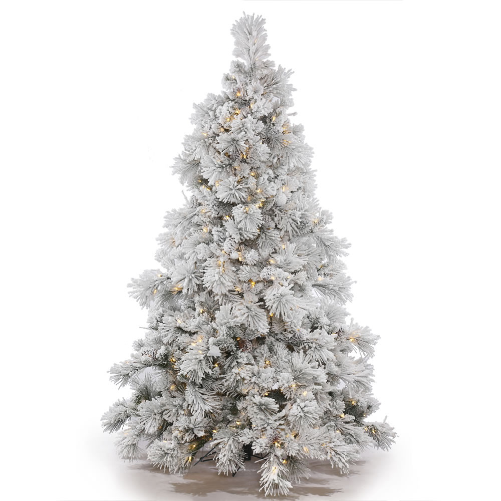 Christmastopia.com 15 Foot Flocked Alberta Artificial Commercial Christmas Tree with Cones 3200 LED M5 Italian Warm White Mini Lights