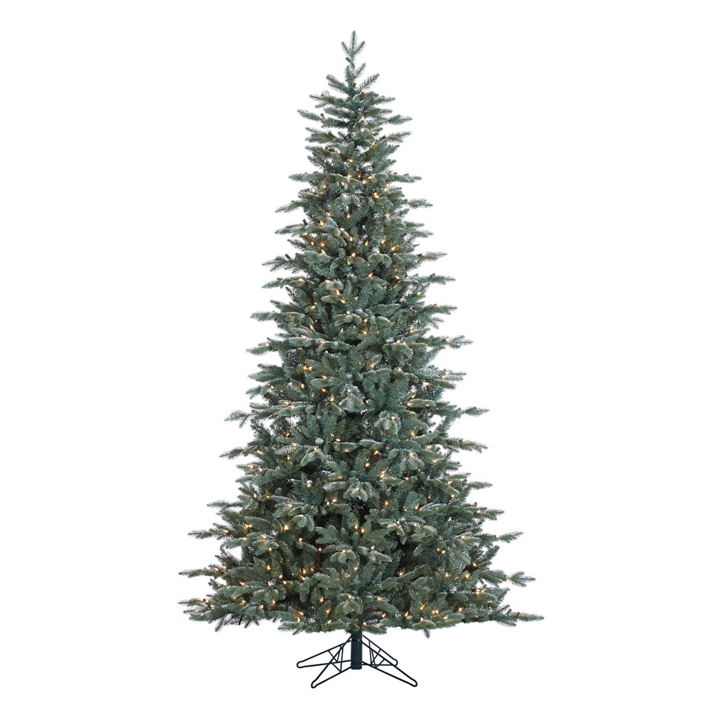 Christmastopia.com 7.5 Foot Crystal Frosted Balsam Fir Artificial Christmas Tree - 750 DuraLit Incandescent Clear Mini Lights - 56 Ornaments