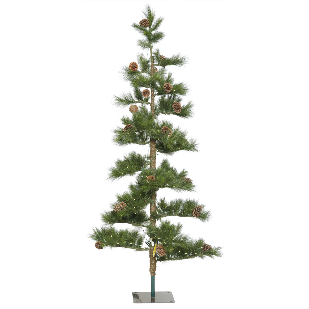 7.5 Foot Mountain Pine Artificial Christmas Tree 250 LED M5 Italian Warm White Mini Lights
