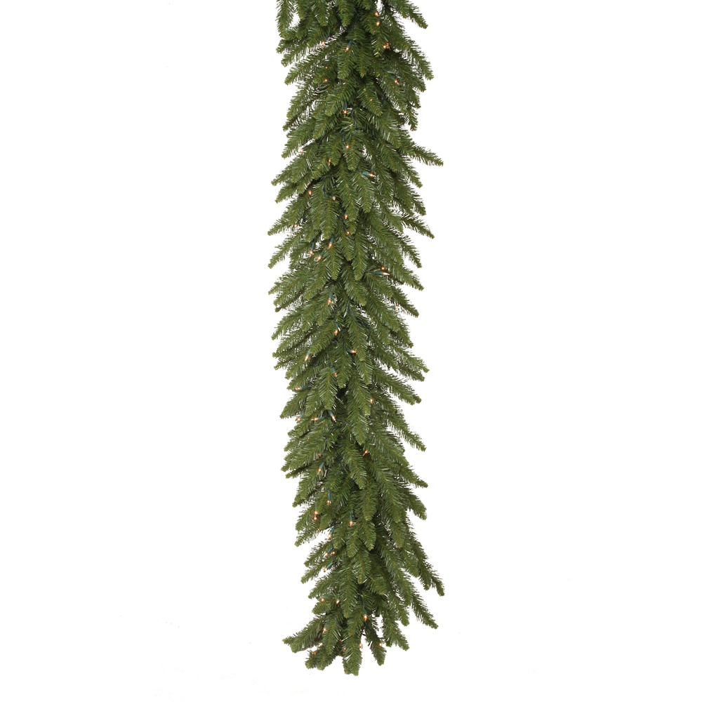 50 Foot Camdon Fir Artificial Christmas Garland 14 Inch Wide 550 DuraLit Incandescent Clear Mini Lights