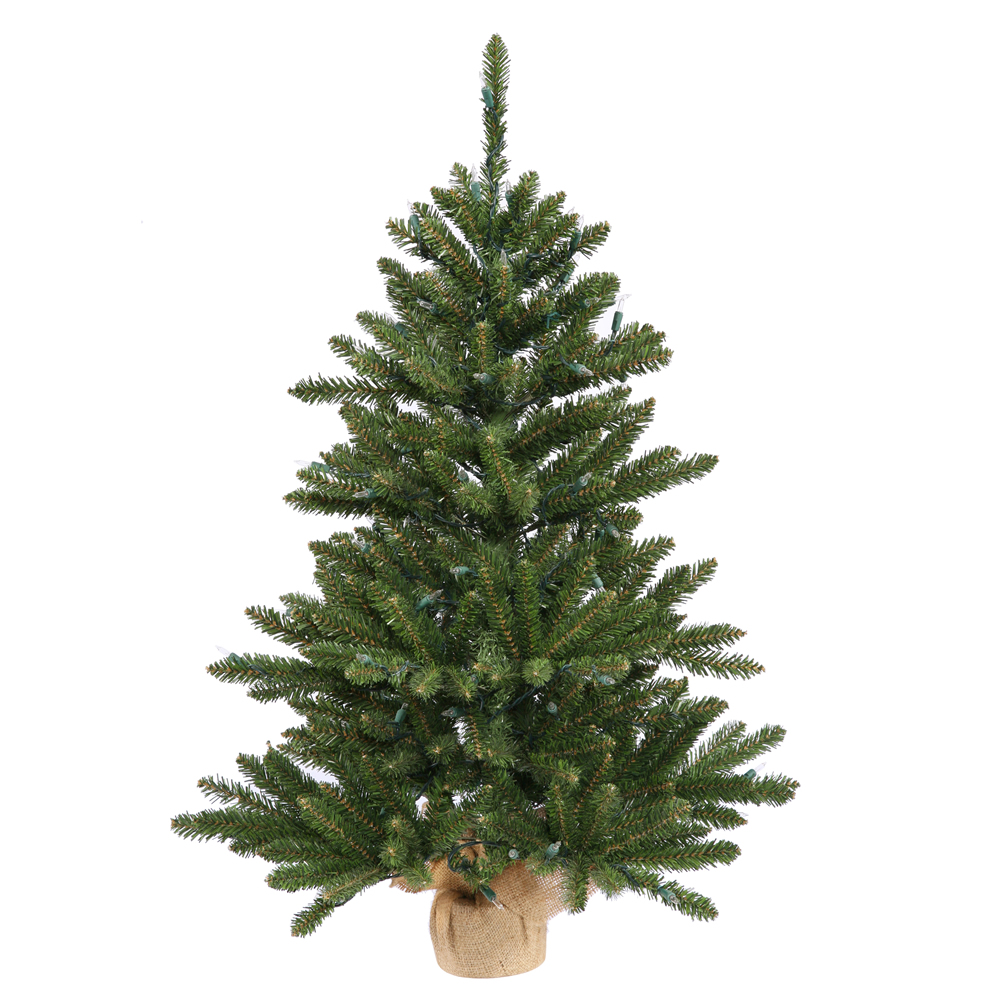 3.5 Foot Unlit Anoka Pine Artificial Christmas Tree Burlap Base Unlit