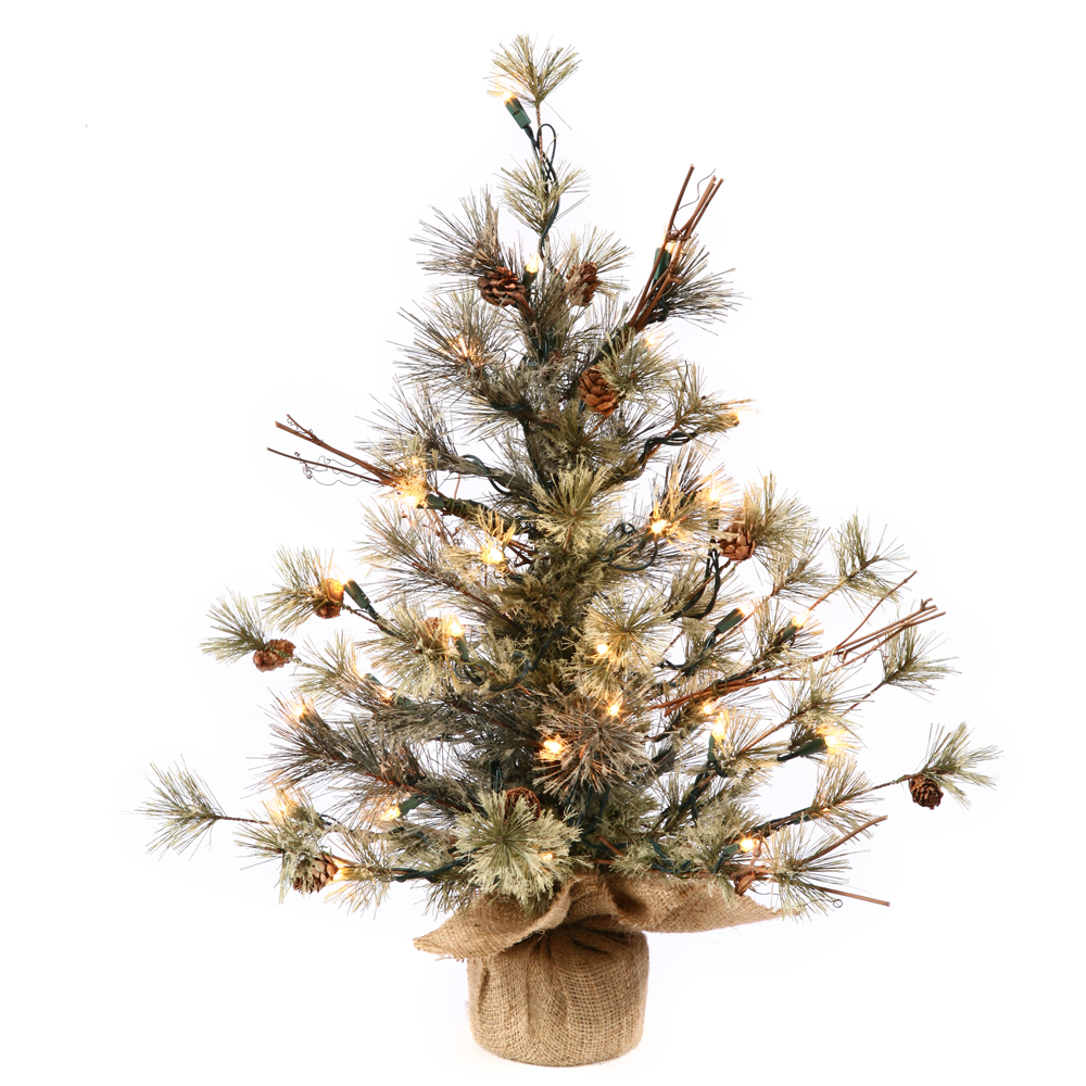 2 Foot Dakota Pine Artificial Christmas Tree 35 LED M5 Italian Warm White Mini Lights