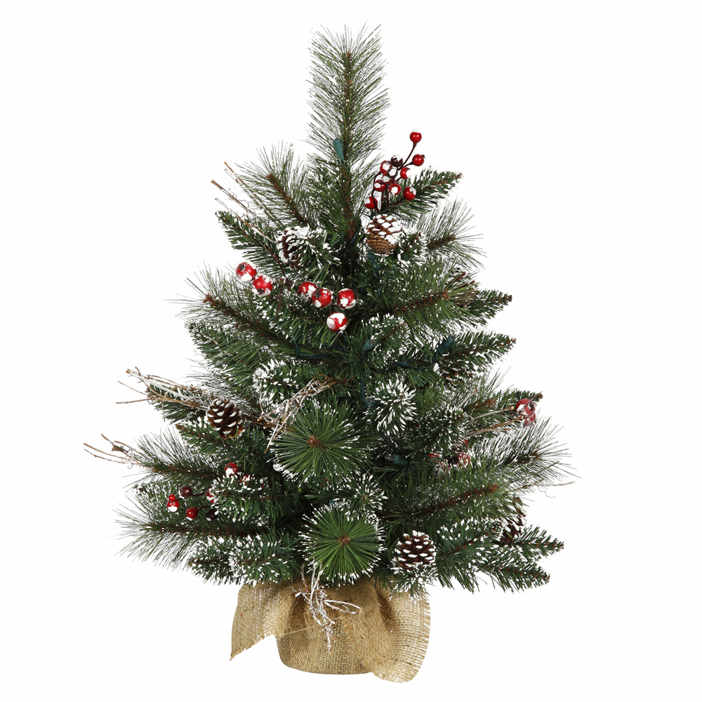 Christmastopia.com 2 Foot Snow Tipped Pine Berry Artificial Christmas Tree Unlit