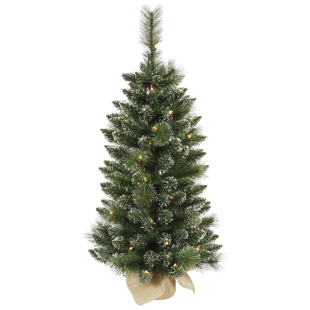 Christmastopia.com 3 Foot Snow Tipped Mixed Pine Artificial Christmas Tree 50 DuraLit LED M5 Italian Warm White Mini Lights