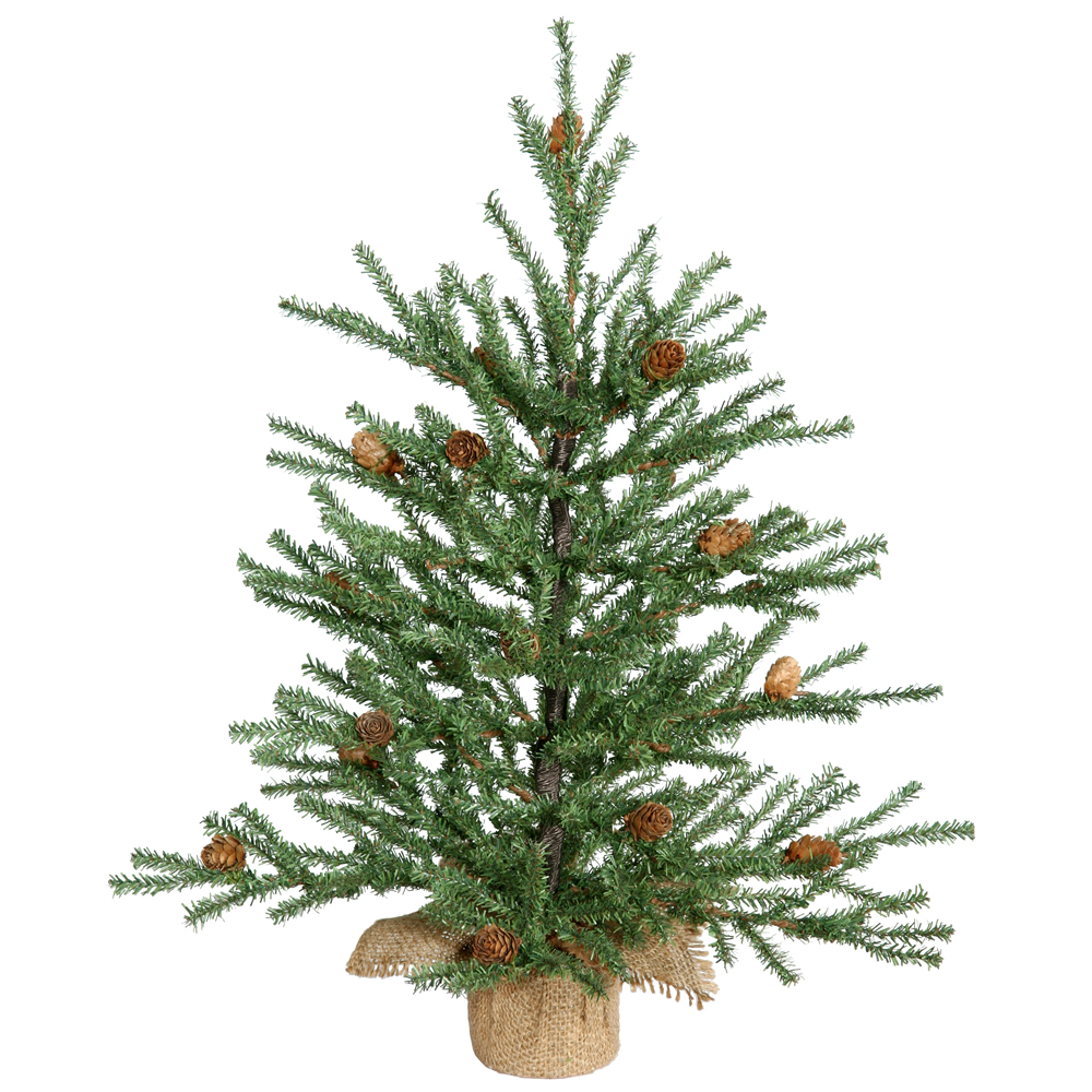 Christmastopia.com 18 Inch Carmel Pine With Cones Burlap Base Unlit