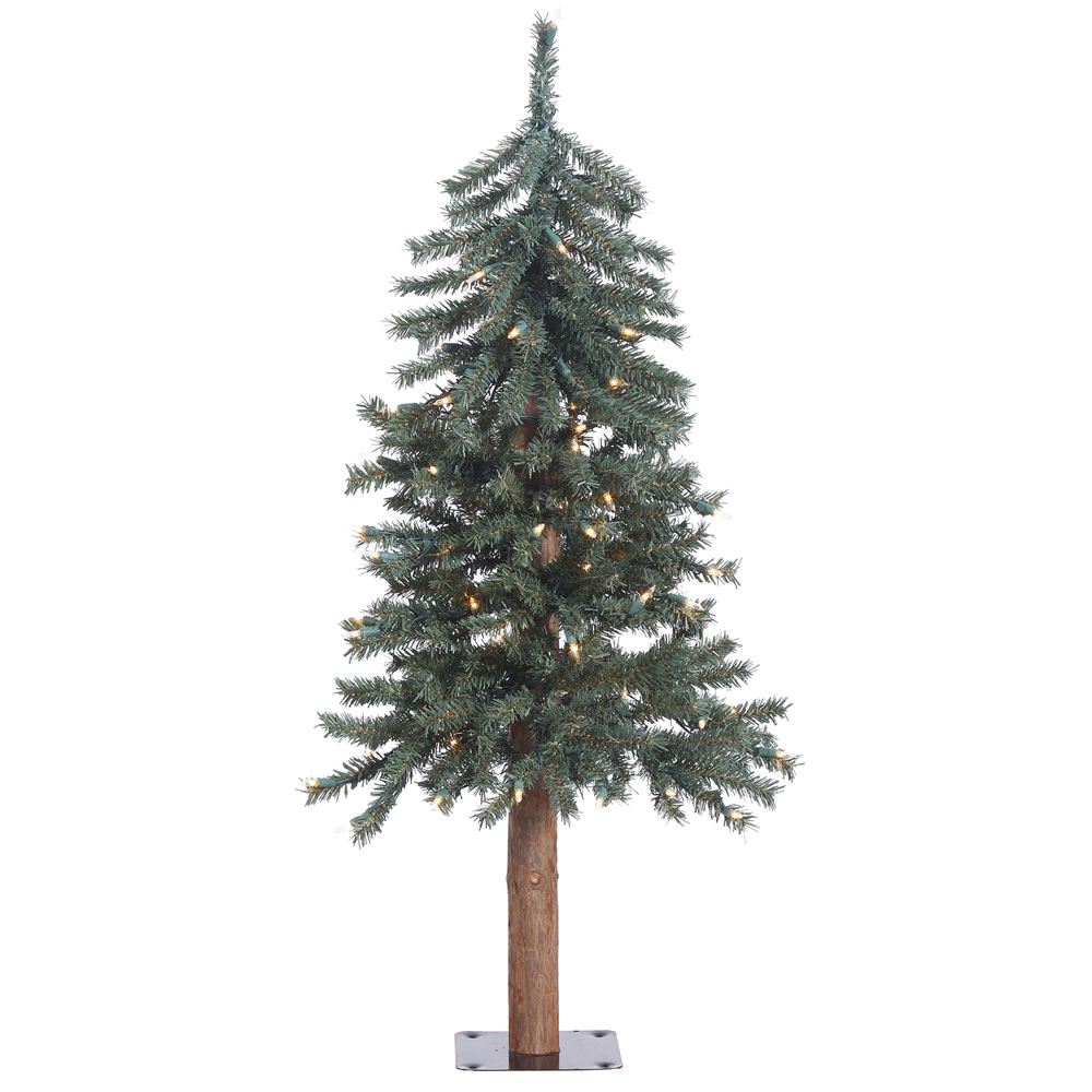 Christmastopia.com 3 Foot Natural Bark Alpine Artificial Christmas Tree - 70 DuraLit Incandescent Clear Mini Lights