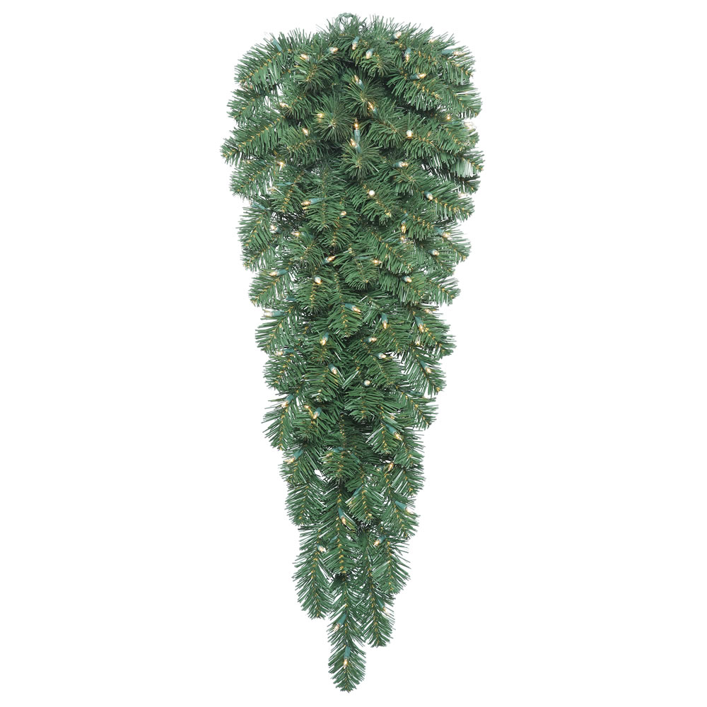 48 Inch Oregon Fir Artificial Christmas Teardrop with 100 Clear Lights