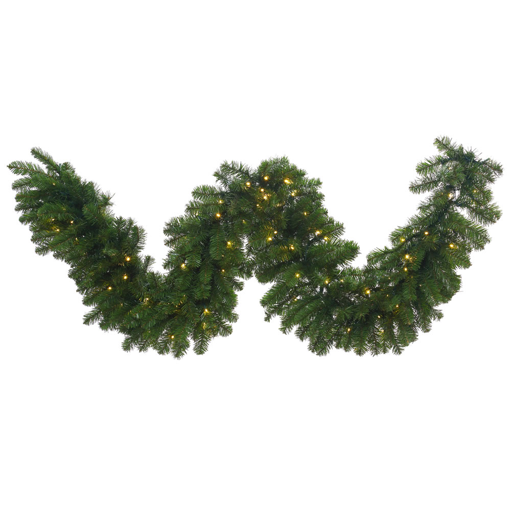 9 Foot Grand Teton Garland 150 LED Warm White Lights