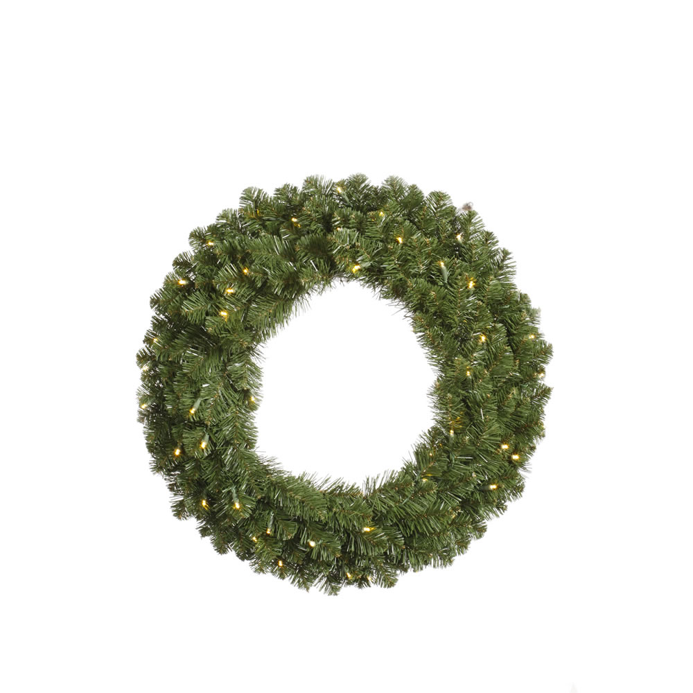 Christmastopia.com 48 Inch Grand Teton Artificial Christmas Wreath 200 LED 5MM Wide Angle Polka Dot Warm White Mini Lights