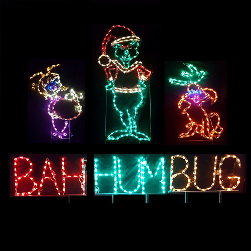 Holiday Green Monster Scene LED Lighted Outdoor Christmas Decoration