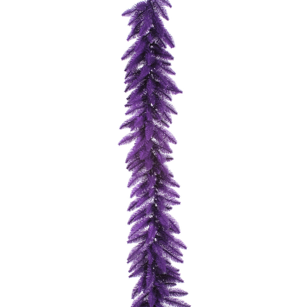 Christmastopia.com 9 Foot Purple Artificial Halloween Garland 100 DuraLit LED M5 Italian Purple Mini Lights