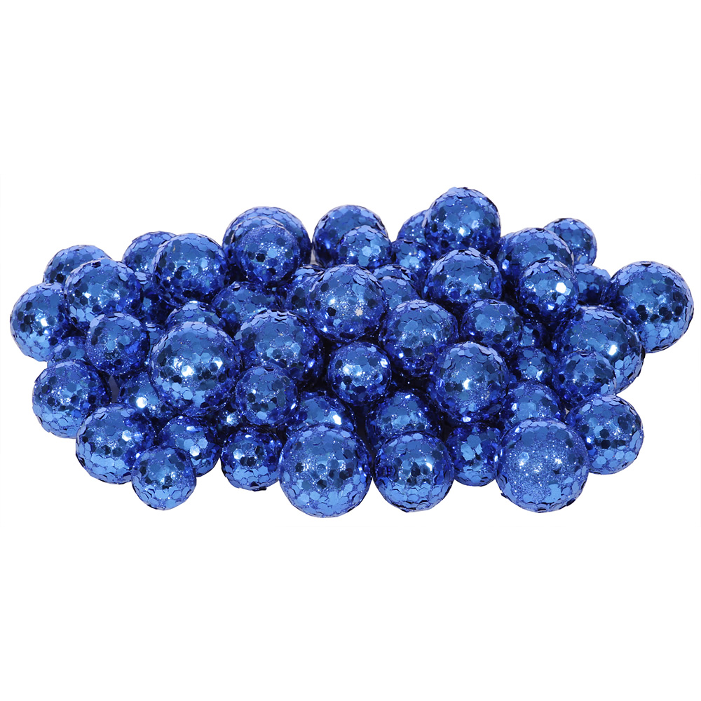 Blue Glitter Sequin Styrofoam Ball Assorted Sizes