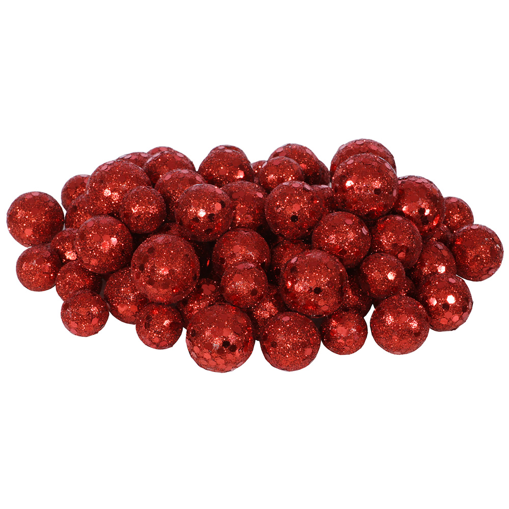 Red Glitter Sequin Styrofoam Ball Assorted Sizes