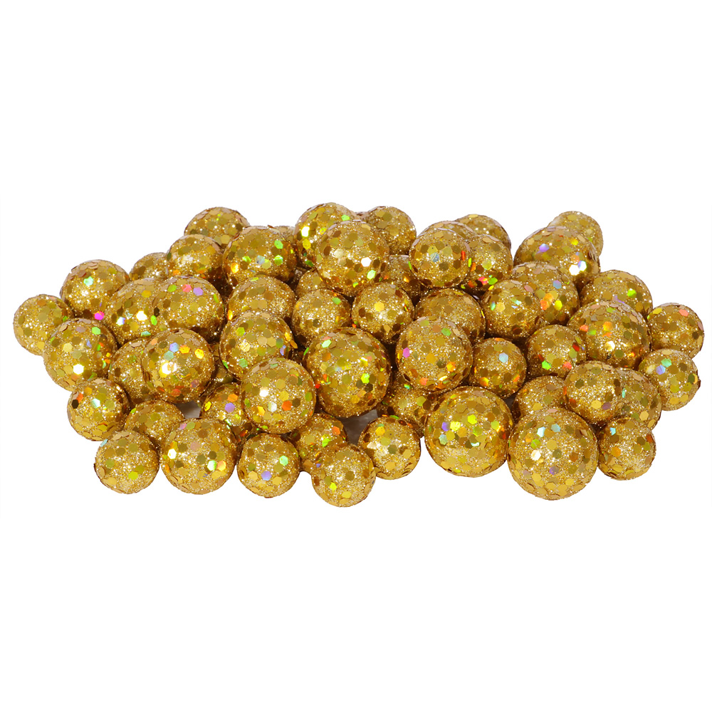 Gold Glitter Sequin Styrofoam Ball Assorted Sizes