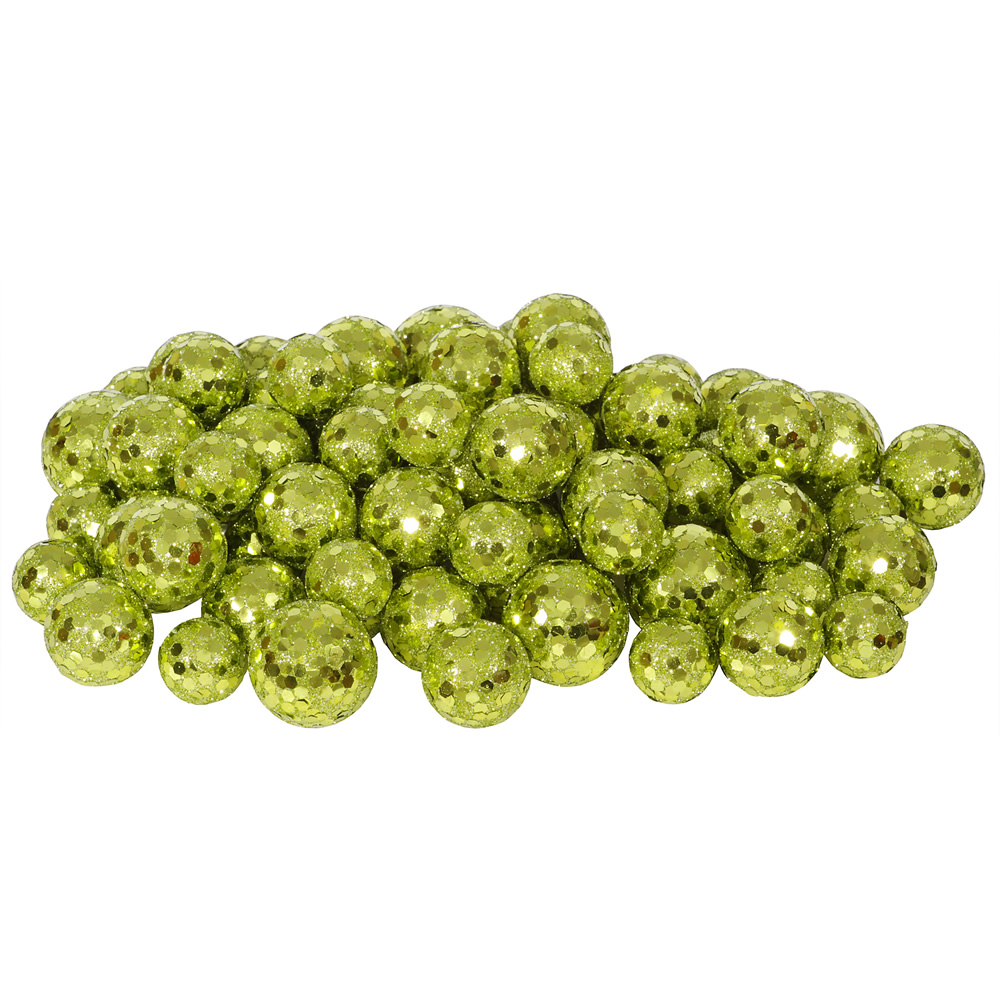 Lime Green Glitter Sequin Styrofoam Ball Assorted Sizes