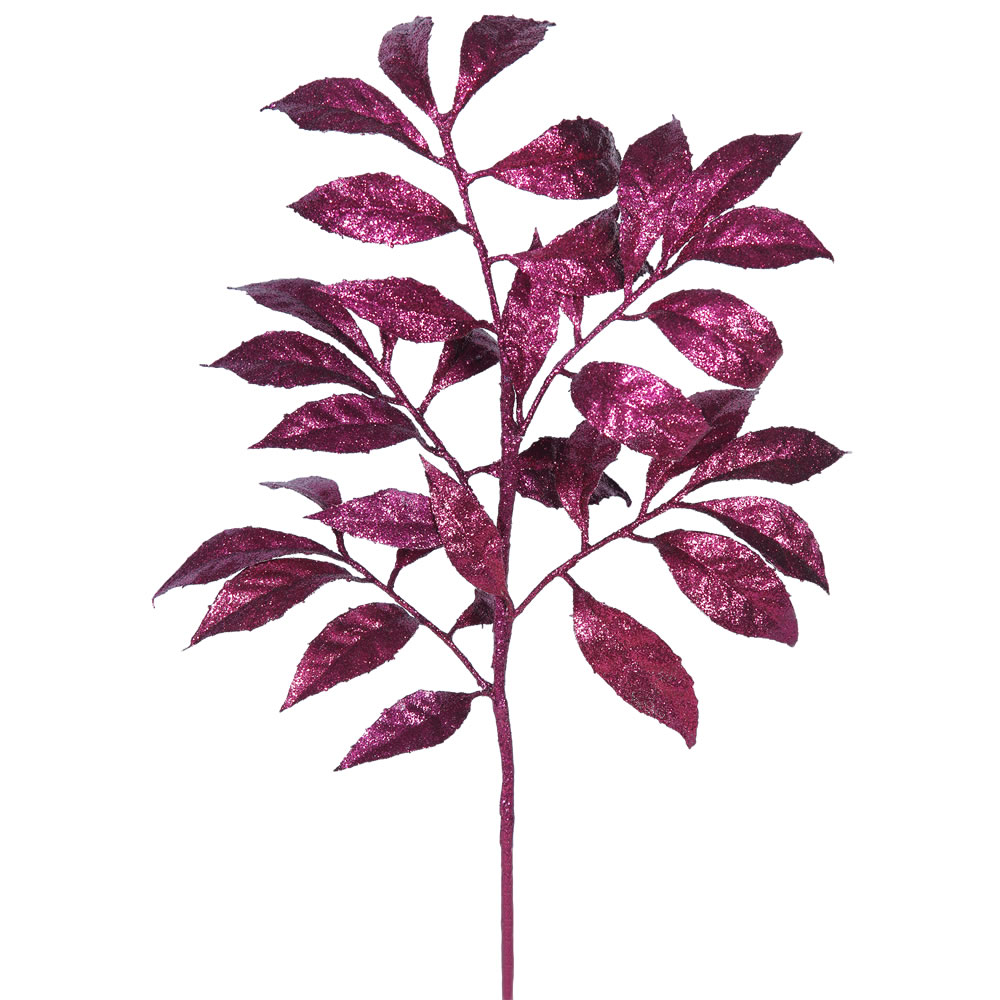 17 Inch Magenta Camelia Glitter Spray 6 per Set