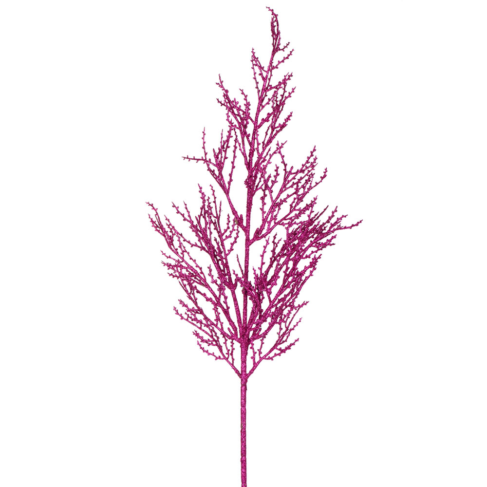 28 Inch Magenta Glitter Wild Huck Spray 6 per Set