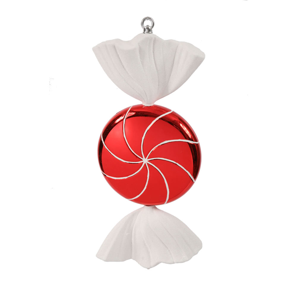 18.5 Inch Red White Swirl Candy Christmas Ornament