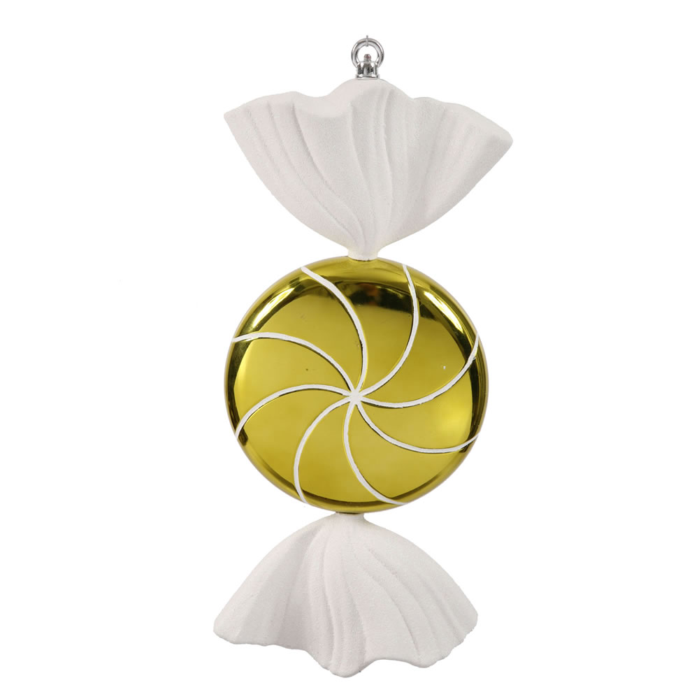 18.5 Inch Lime Green White Swirl Candy Christmas Ornament