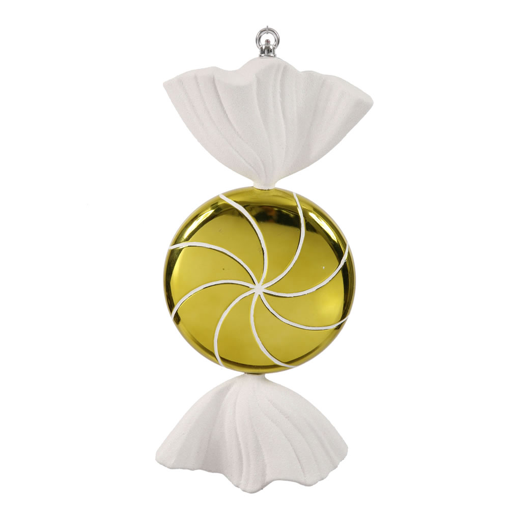 Christmastopia.com 18.5 Inch Lime Green White Swirl Candy Christmas Ornament