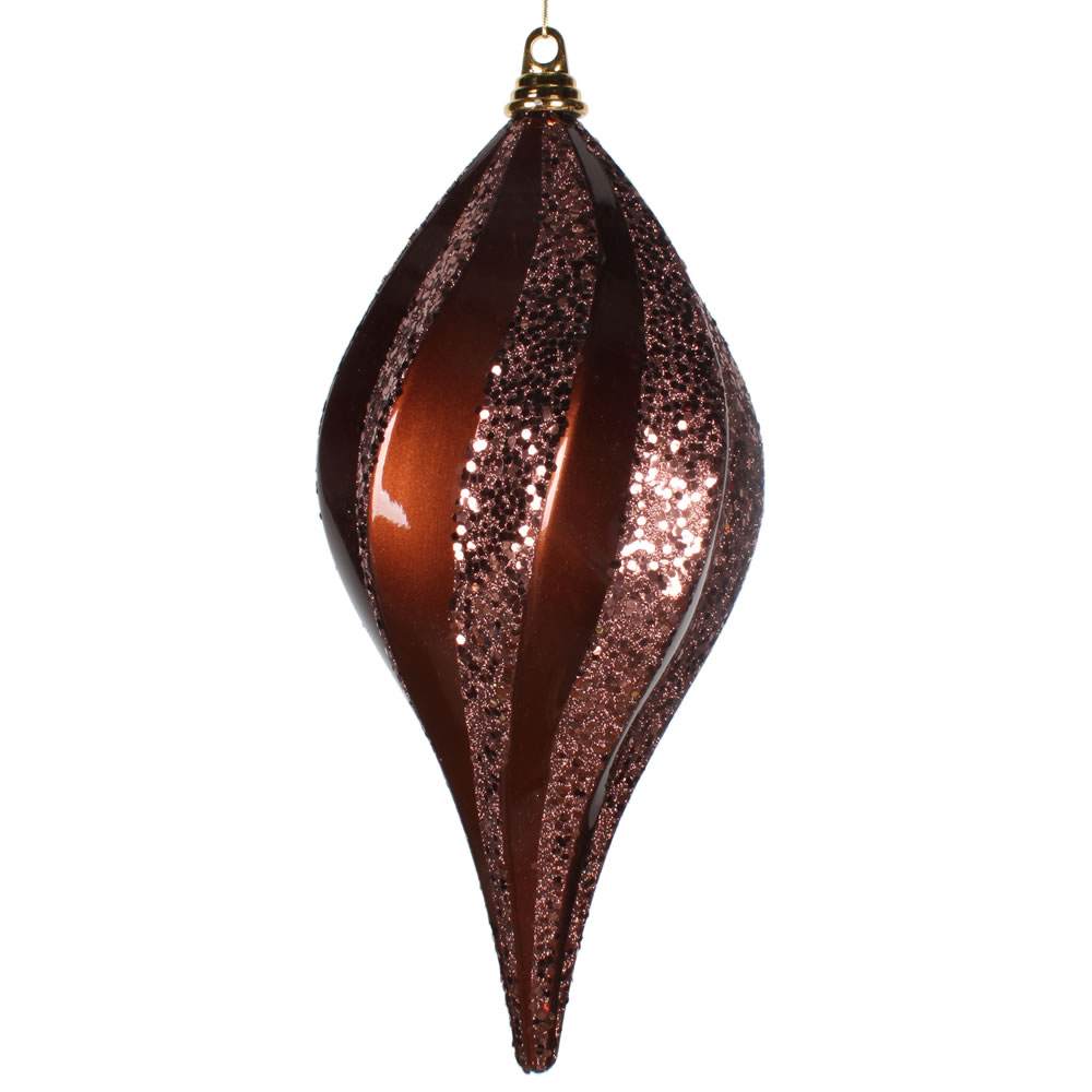 8 Inch Chocolate Candy Glitter Swirl Drop Ornament