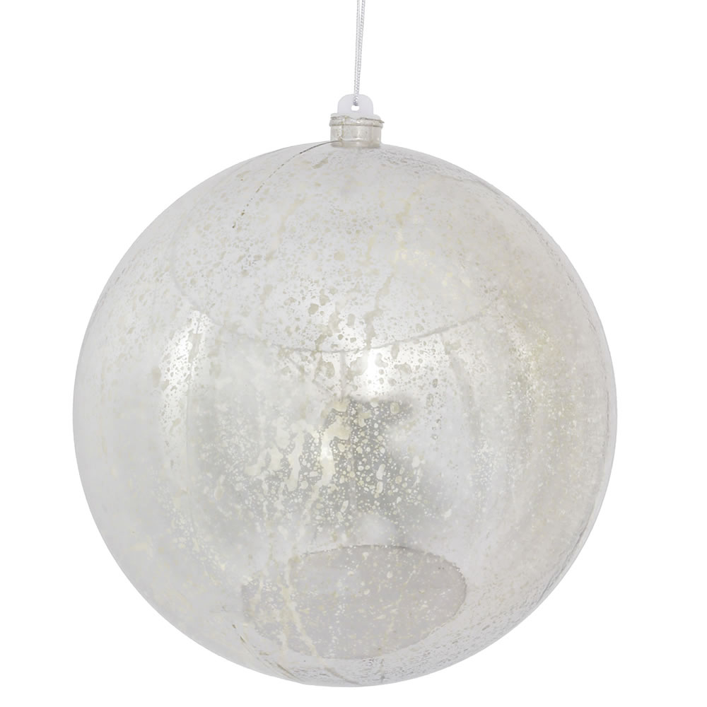 10 Inch Silver Shiny Mercury Christmas Ball Ornament Shatterproof