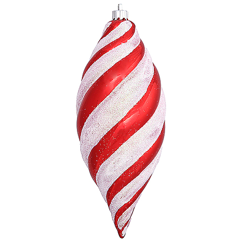 7 Inch Red White Candy Cane Spiral Drop Christmas Ornament