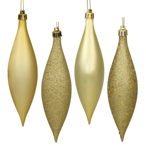 5.5 Inch Gold Drop Christmas Ornament Assorted Finishes