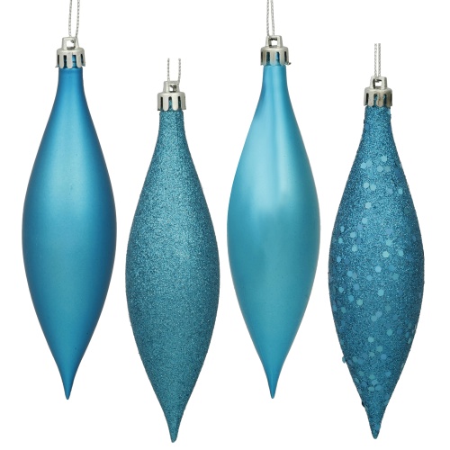 5.5 Inch Turquoise Drop Christmas Ornament Assorted Finishes