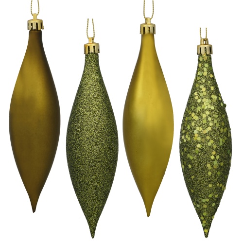 Christmastopia.com 5.5 Inch Olive Green Drop Christmas Ornament Assorted Finishes