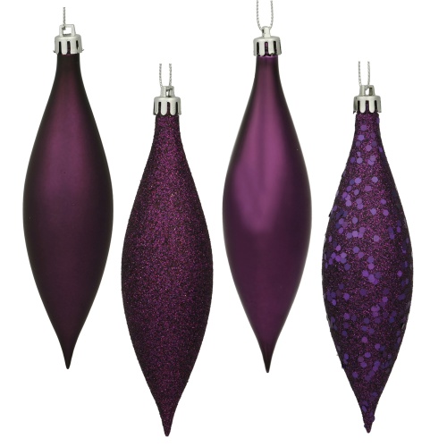 5.5 Inch Plum Drop Christmas Ornament Assorted Finishes