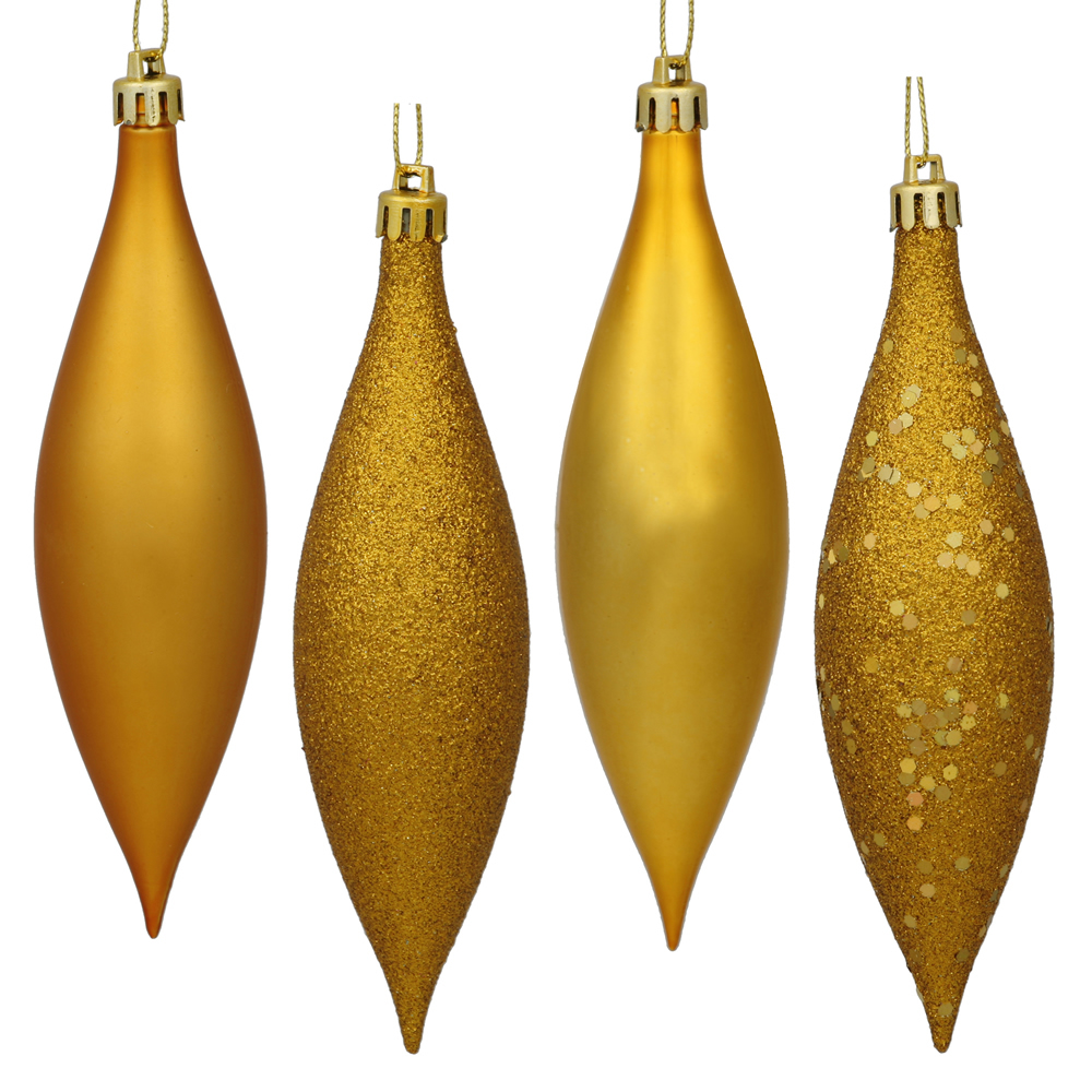 5.5 Inch Antique Gold Drop Christmas Ornament Assorted Finishes
