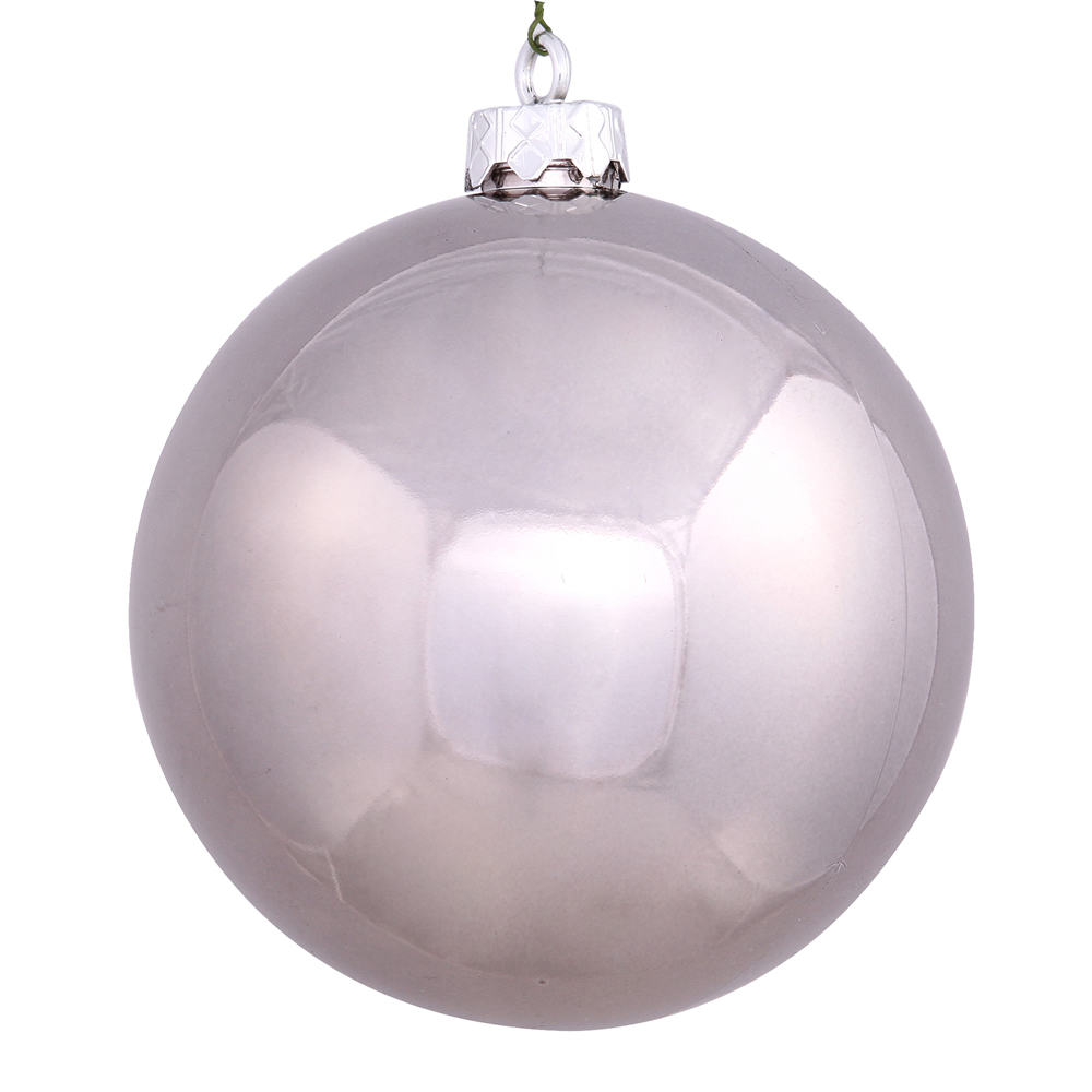 12 Inch Pewter Silver Shiny Round Christmas Ball Ornament Shatterproof UV