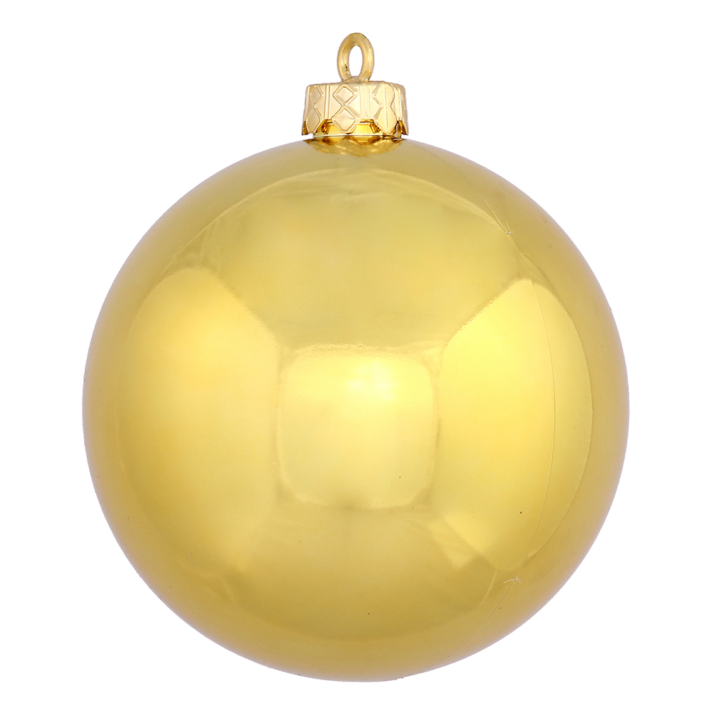 Christmastopia.com 15.75 Inch Golden Shiny Round Christmas Ball Ornament Shatterproof UV